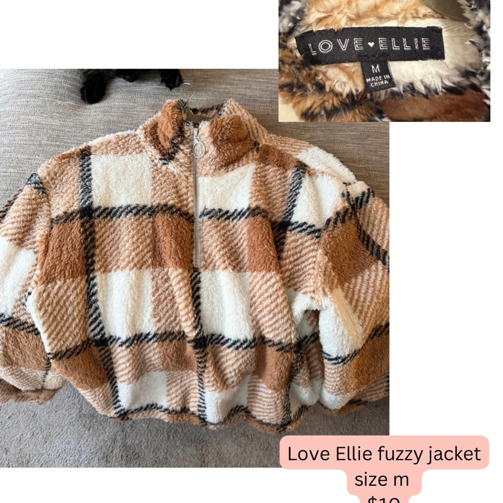 Love Ellie Fuzzy Plaid Jacket